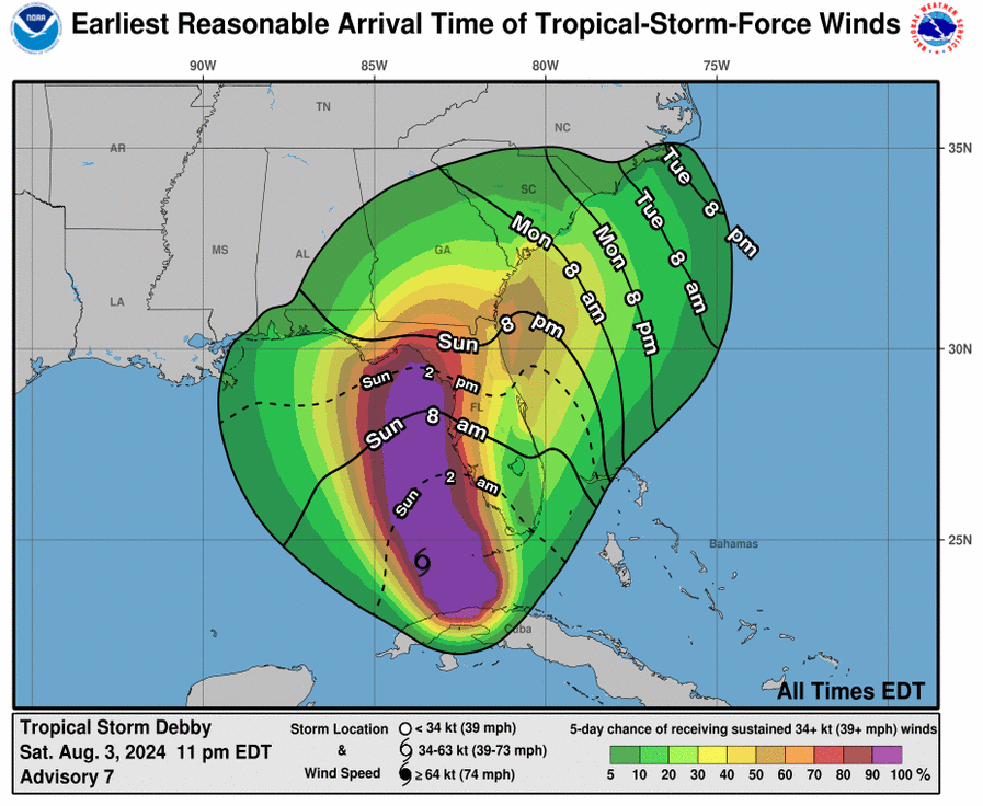 LimWeather's tweet photo. #Debby forecast to be =>85mph C1 #Hurricane at peak/#Florida landfall;all intereststhere should begin preps/rush them to completion!
#Wxtwitter #tropicswx #wxx #GulfofMexico #HurricaneSeason #HurricaneSeason2024 #FLwx #GAwx #SCwx #NCwx #TropicalStormDebby #hurricanedebby #BigBend https://t.co/hd5YAwaBLy