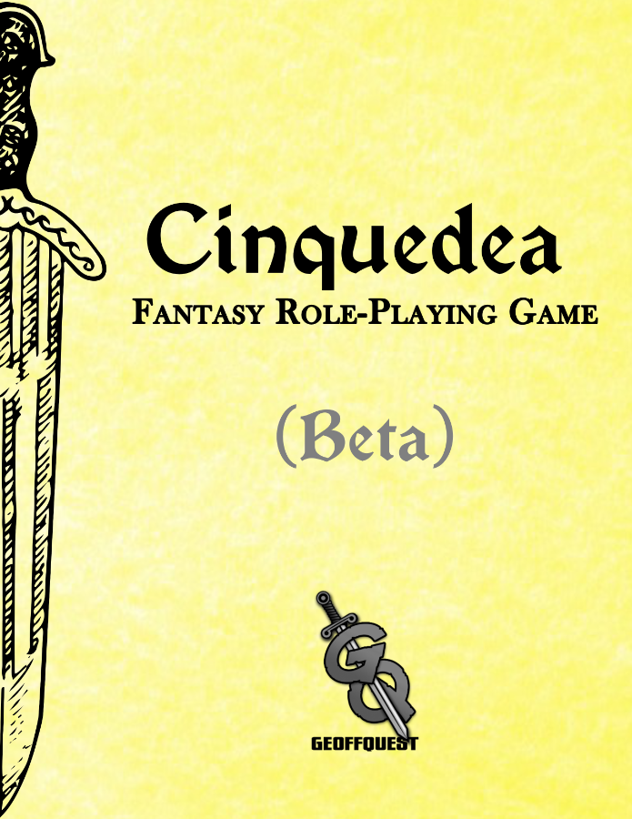 I just launched the latest version of my old school fantasy ttrpg heartbreaker on DriveThruRPG. Cinquedea FRPG is available as a pay what you want title and runs on an engine that I designed. So mind the smoke clouds!

drivethrurpg.com/en/product/490…