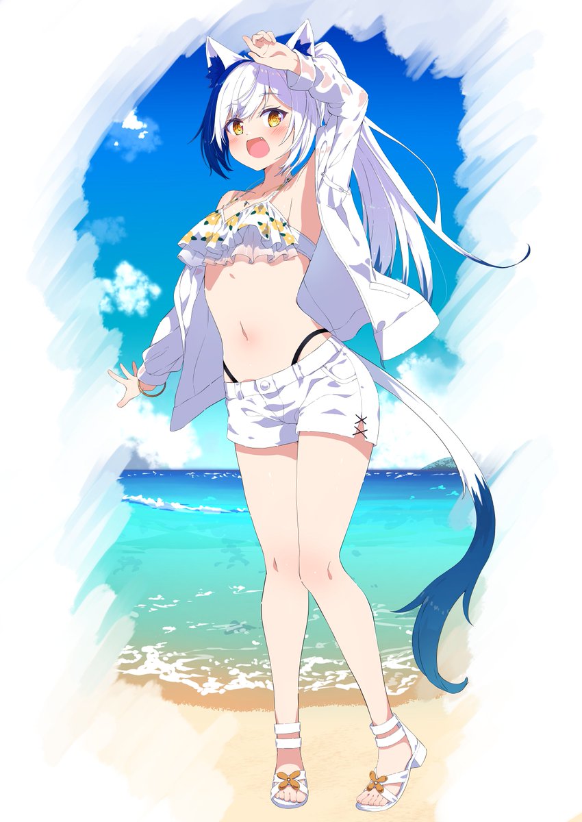 フブキ「フブキさんとよづりさんのアクリルフィギュアスタンドイラスト#絵フブキ#よづり宝物」|水瀬なみ🌊のイラスト