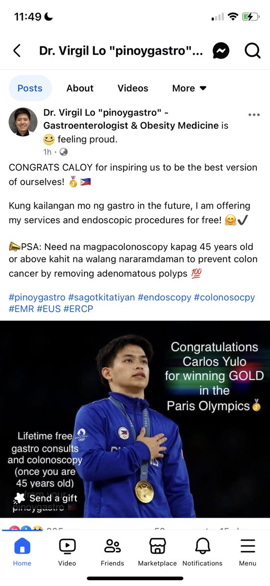 saintnierva's tweet photo. A lifetime free gastro consults and colonoscopy from Dr. Virgil Lo of Pinoygastro 💊 https://t.co/7CrrtieamS