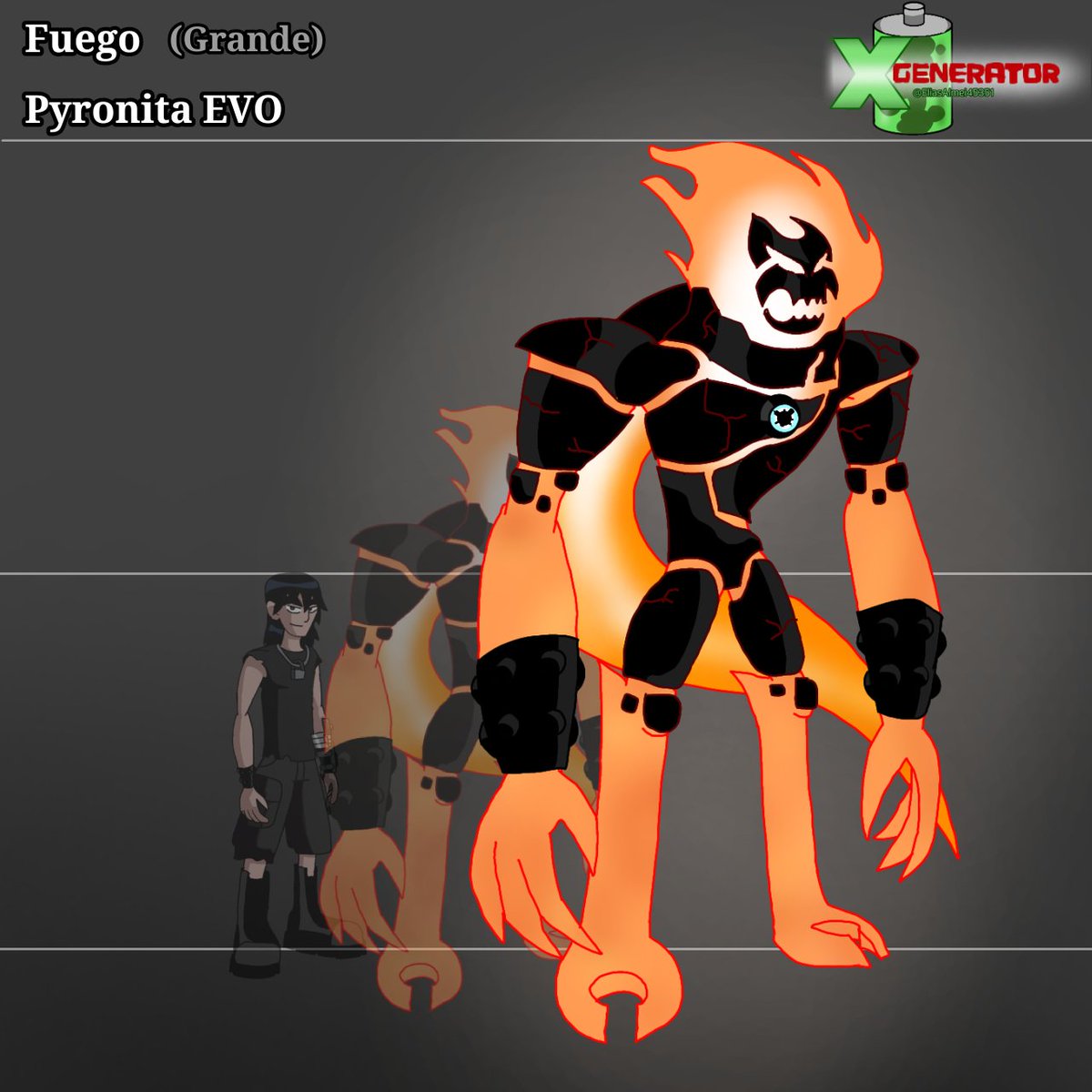 generatorXomega's tweet photo. (Español)
Fuego del Nanitrix - Pyronita EVO - Primer alien!
Nuevas habilidades EVO:
- Absorbe el calor/fuego para hacerse cada vez más grande
- Rocas metálicas
#ben10 #generatorex #ben10AU #kevin11 #ben10art #ben10fanart #heatblast #chaquetrix #carnitrix #Nanitrix https://t.co/iq6AGA4wv3