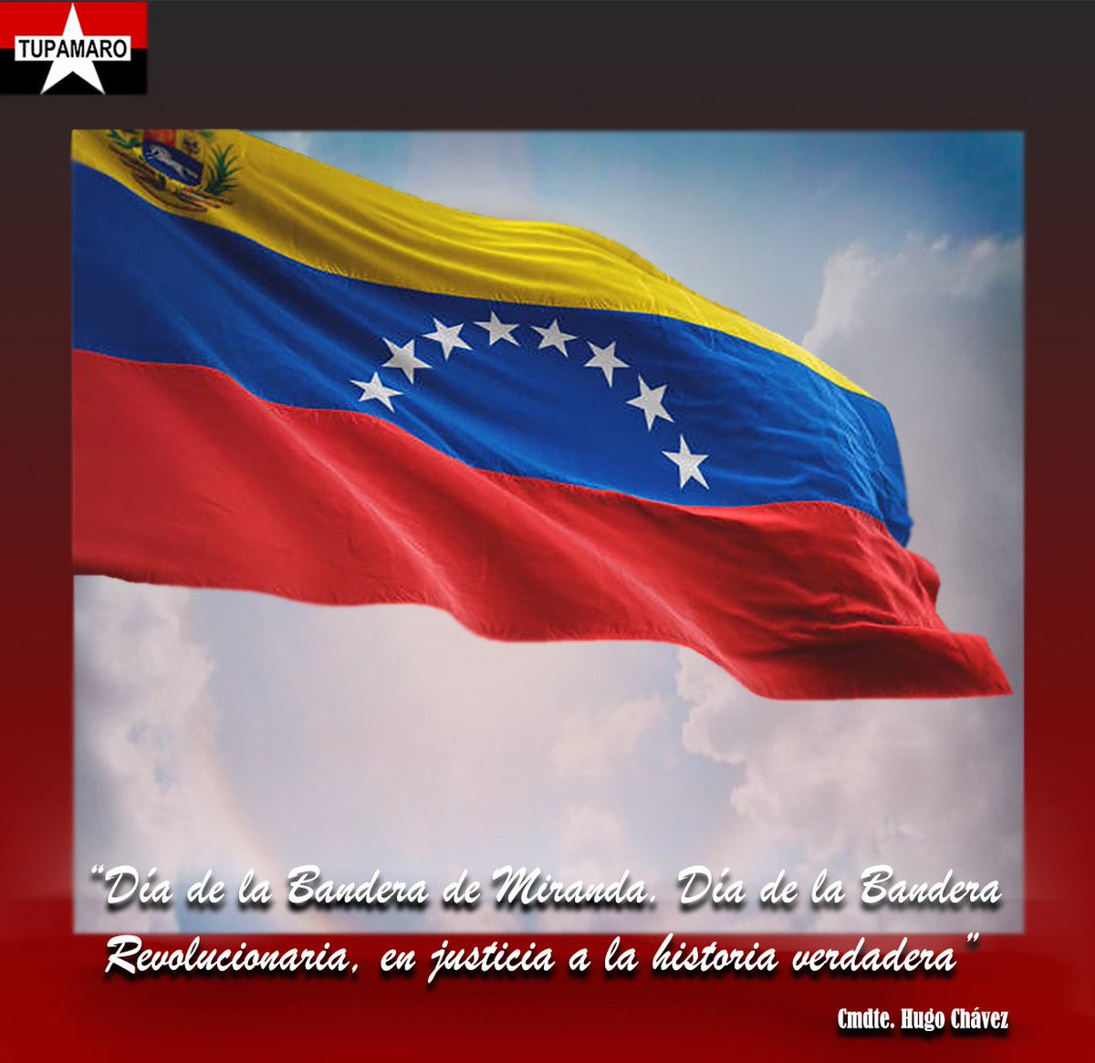 📢¡Viva Venezuela, mi Patria Querida!🇻🇪

#Venezuela de fiesta nacional revolucionaria por los 218 años del primer izado tricolor por Francisco de Miranda, que representa nuestra tierra fértil, el Mar Caribe y la sangre derramada por nuestros patriotas. #PaisDeOchoEstrellas