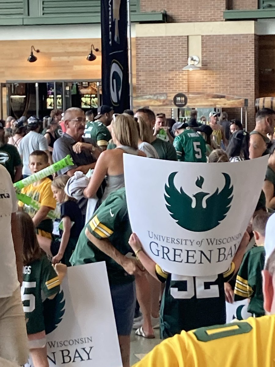 Michael Alexander (@uwgbchancellor) on Twitter photo Great time <a href="/packers/">Green Bay Packers</a> Family Night. <a href="/uwgb/">UW-Green Bay</a> signs everywhere! Packer and Phoenix pride!! Great time <a href="/packers/">Green Bay Packers</a> Family Night. <a href="/uwgb/">UW-Green Bay</a> signs everywhere! Packer and Phoenix pride!!