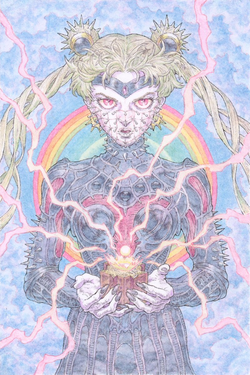 Sailor Pain 
Watercolor and ink on paper 
#SailorMoon #horror #painting