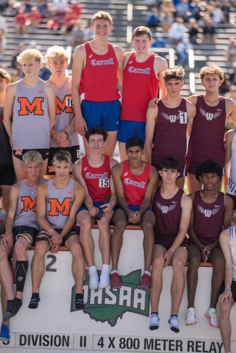 PatriotsT_F's tweet photo. Full State T&amp;F Championship Recap on FB! 16th Year in a row with Athletes at State! 2 different State Champions (Boys 4x800, 800), and 3 more events All-State (Boys 4x400, 1600; Girls 3200)!
https://t.co/sLZ7zZnWpw
@CarrollAthDept @carrollpatriots @gclcoedsports @Steven_Wright_ https://t.co/JtZArPFRlG
