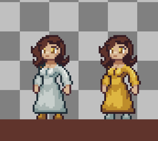 SoulwolfxP's tweet image. 78th day of #100DaysOfGameDev n 1st day of the #wannajam, tinkering with a new art style approach for this jam and started with the character Aurielle. I&apos;m thinking the white dress would suit her best for the light mage design
#pixelart #pixelartist #indiedev #aseprite #ドット絵