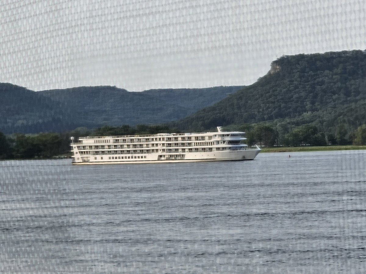 At a river cabin and there is a cruise ship on the river 

Is it a sign?

#SFBCruise