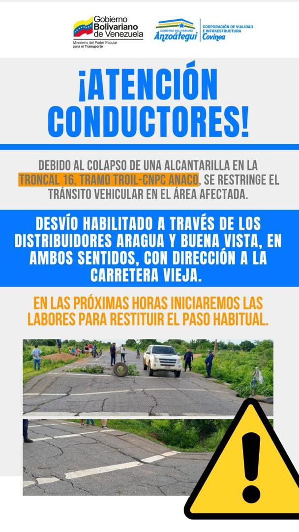 Katiuska Homsi (@kahomsi) on Twitter photo Atención conductores de la T16 - Tramo Anaco <a href="/luismarcanos/">Luis Marcano</a> <a href="/rvaraguayan/">Ramón Celestino Velásquez Araguayán</a> <a href="/TransporteGobVe/">Ministerio del Poder Popular para el Transporte</a> <a href="/anzoateguigob/">Gobierno Bolivariano de Anzoátegui</a> Atención conductores de la T16 - Tramo Anaco <a href="/luismarcanos/">Luis Marcano</a> <a href="/rvaraguayan/">Ramón Celestino Velásquez Araguayán</a> <a href="/TransporteGobVe/">Ministerio del Poder Popular para el Transporte</a> <a href="/anzoateguigob/">Gobierno Bolivariano de Anzoátegui</a>
