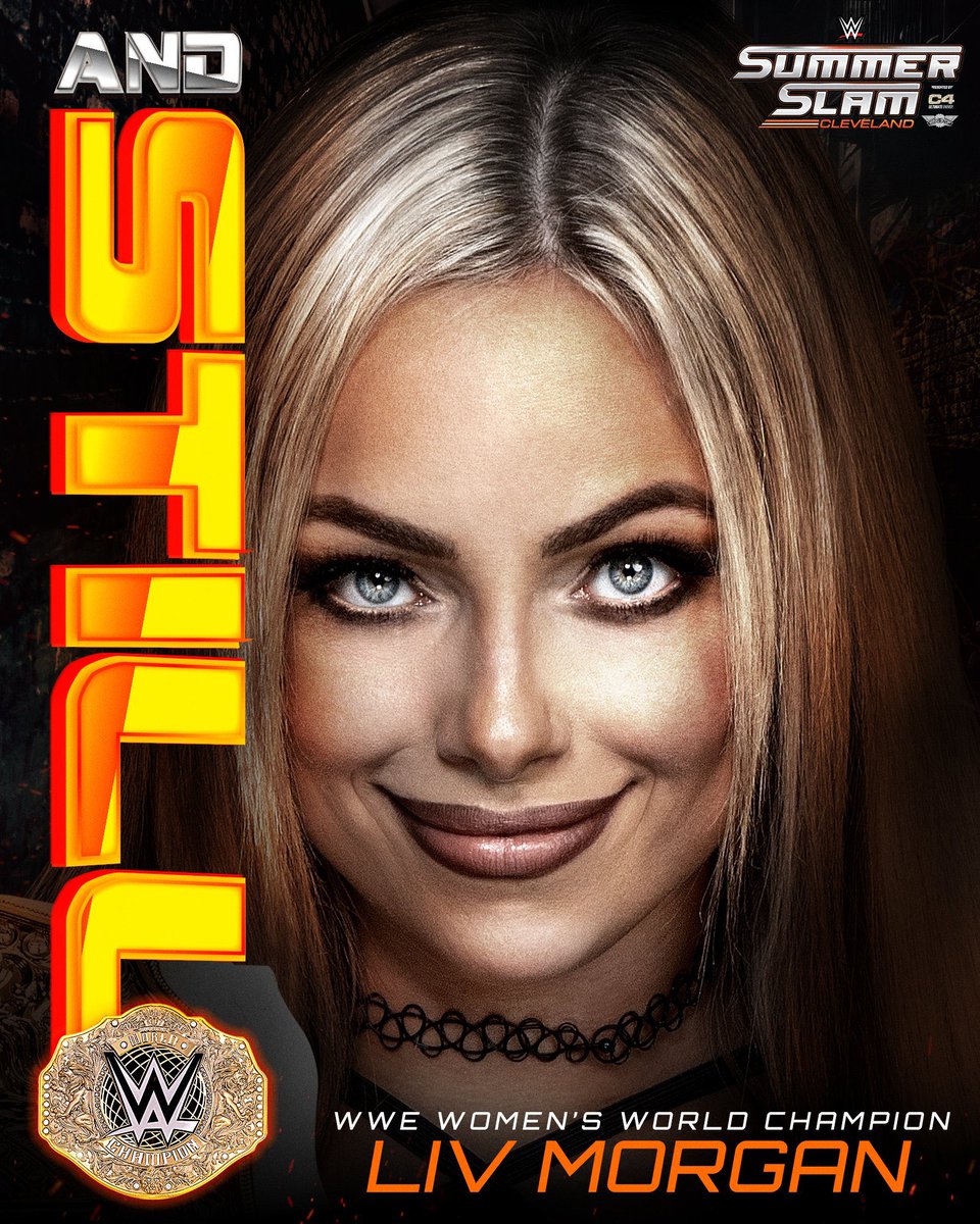 PopBase's tweet photo. Liv Morgan retains her Women’s World Championship against Rhea Ripley at #SummerSlam https://t.co/UgNgP1a3BN