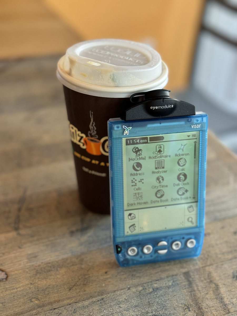 Huxley_D's tweet photo. When traveling to an event like @vcfederation’s #vcfwest, it’s important to bring critical supplies!
@palm @PalmDB1 @PhilzCoffee #RetroGaming #RetroComputing https://t.co/UmnM7MlVt5