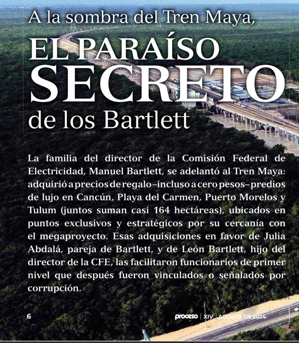 AnaPOrdorica's tweet photo. De hoy en ⁦@proceso⁩ ¡Qué maravilla pasar de ser el corrupto impune del PRI al corrupto impune de Morena! https://t.co/NVeOIiycyS