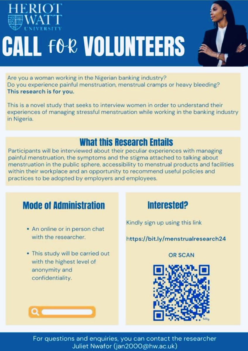 olubabzy's tweet photo. Calling Nigerian women in banking industry (in Nigeria) to kindly help a friend by sharing your experience of managing stressful menstruation. Please, use the link below to sign up. Thanks 😊🙏🏿 https://t.co/13WnWzeBV7 https://t.co/m7hsIyJ8If
