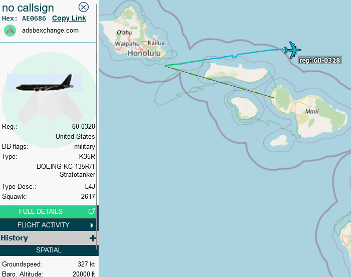 SirListenalot's tweet photo. ~1820z #KC135 #AE0686 #PETRO71 likely with #A10's #FEUD21. ~1920z KC135 #AE026F #PETRO72 on its way to catch up with PETRO71 flight. https://t.co/VVVUkAD7AE