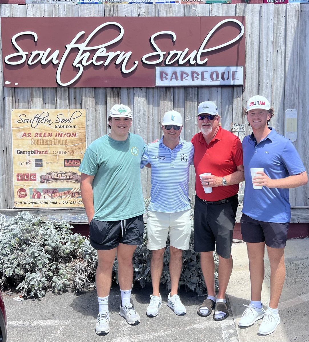Had lunch with my old boss and pal <a href="/ZachJohnsonPGA/">Zach Johnson</a> at our favorite BBQ restaurant <a href="/southernsoulbbq/">Southern Soul BBQ</a> our boys have grown taller than us
