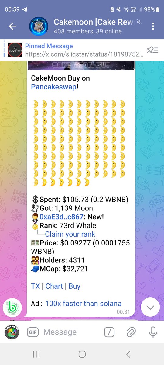 kadercalls's tweet photo. #CAKEMOON.
The dev never left after 2 years.
Dev is rich.
#BSCGEM ape https://t.co/y9RnMETJxN