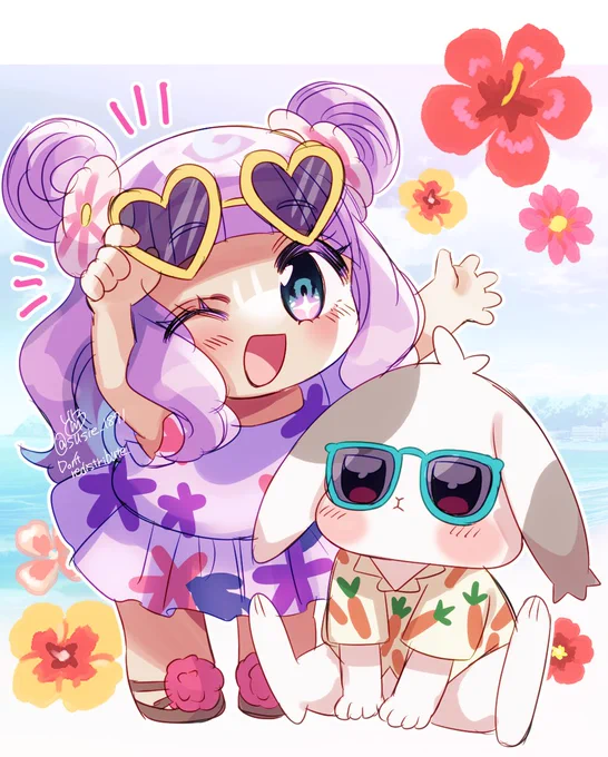リゾートでパリピなエルちゃんと大福ちゃん#precure 