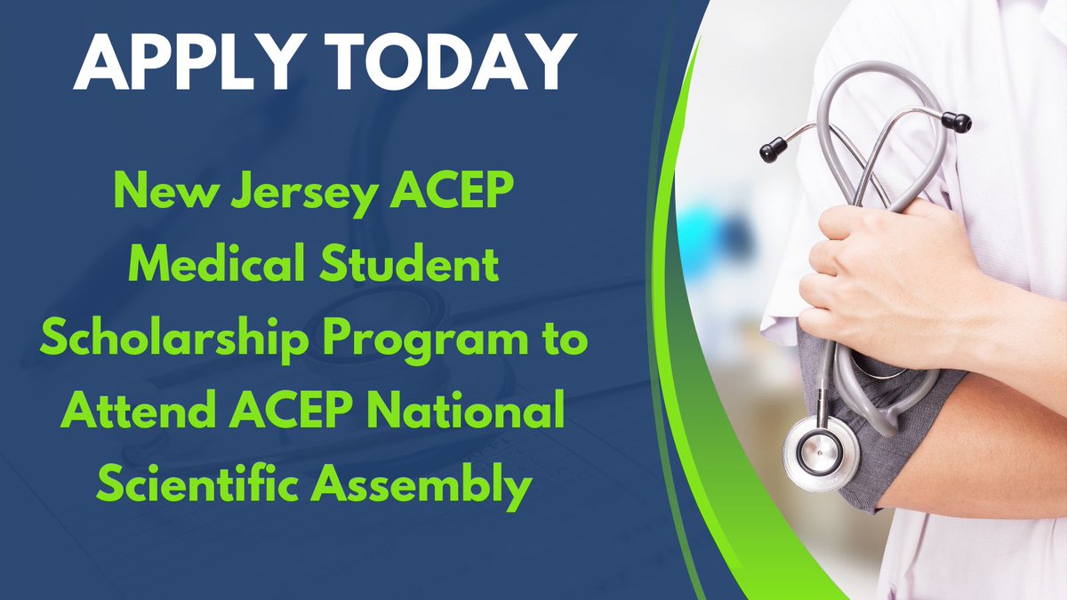 NJ-ACEP (@njacep) on Twitter photo 🚨 Medical Students! 🚨 NJ ACEP is offering scholarship funds for medical students to attend national ACEP’s Scientific Assembly. The deadline to apply is MONDAY! Visit rb.gy/hrpyzpfor for more details. #ACEP2024 #EmergencyMedicine #MedicalStudents #ScholarshipOpportunity 🚨 Medical Students! 🚨 NJ ACEP is offering scholarship funds for medical students to attend national ACEP’s Scientific Assembly. The deadline to apply is MONDAY! Visit rb.gy/hrpyzpfor for more details. #ACEP2024 #EmergencyMedicine #MedicalStudents #ScholarshipOpportunity