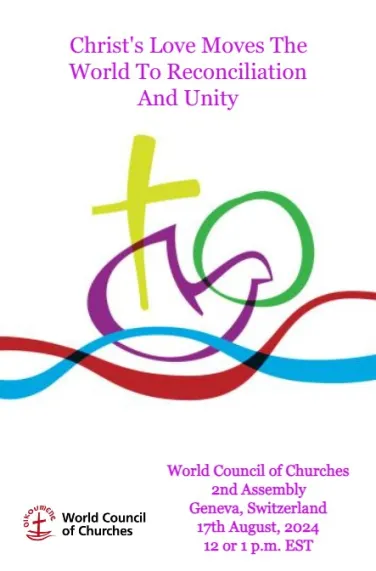 WCCRobloxUnity's tweet photo. The 2nd Assembly of the World Council of Churches will take place in Geneva, Switzerland at the WCC Headquarters Chapel, 17 August 2024, under the theme "Christ's love moves the world to reconciliation and unity". https://t.co/pKcngNM98X