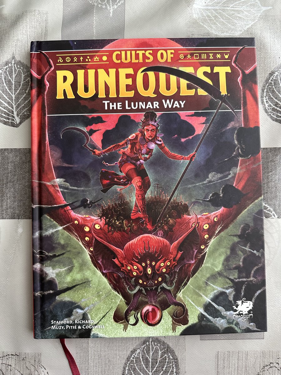 thegodlearners's tweet photo. Here is my review of the Cults of #RuneQuest: The Lunar Way! Spoiler: this is my favourite of the pantheon books so far. But of course, I have complaints... plus a conspiracy theory! Check it out and become Illuminated! #Glorantha #TTRPG https://t.co/1jGhlkOlsH https://t.co/OxqjMuEewo