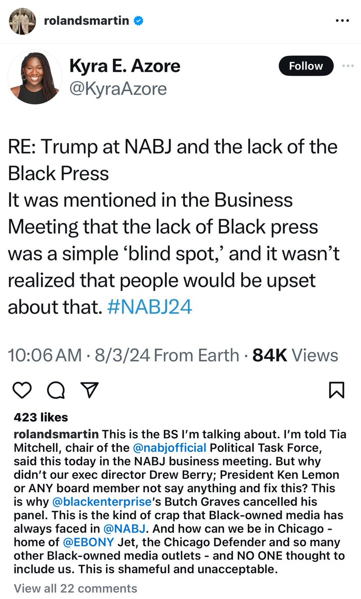 IamJohnBurnett's tweet image. Looks like #NABJ has a #DEI problem by excluding Black-owned media—#STOPselfhate @rolandsmartin