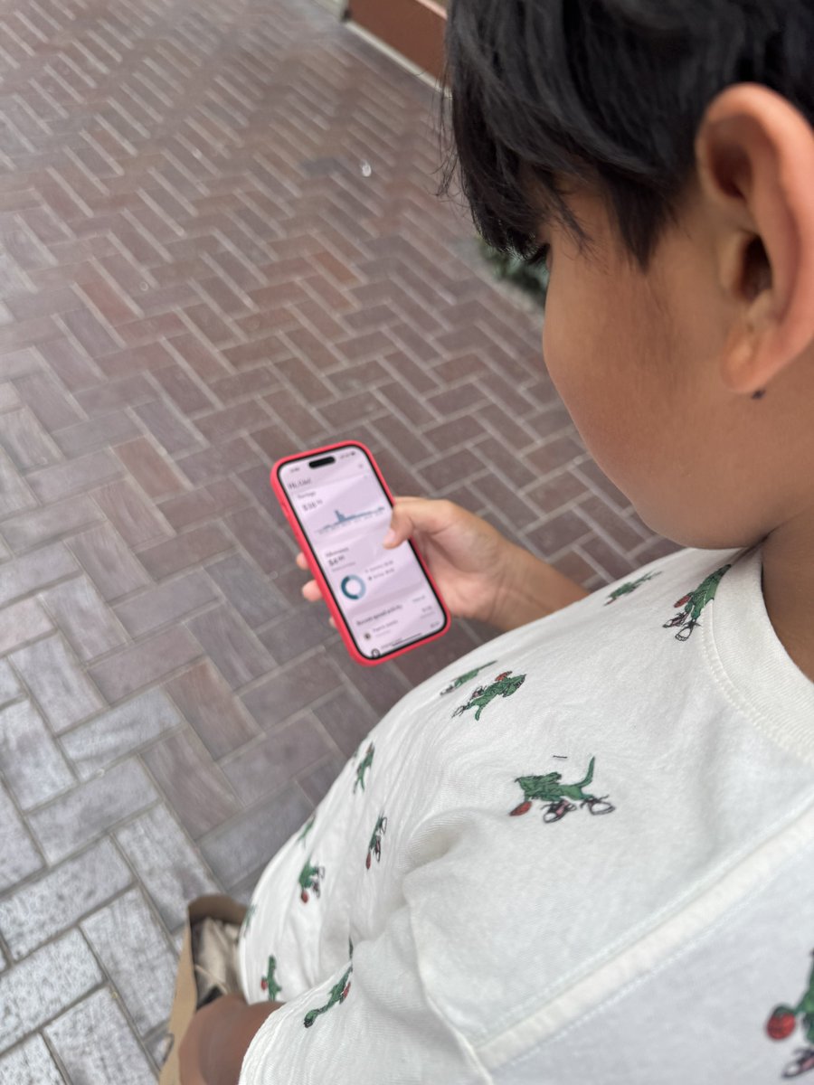 My 11 y/o son checking his <a href="/trycrew/">Crew</a> account to see if he can afford a new school backpack. This brought me a lot of joy for some odd reason