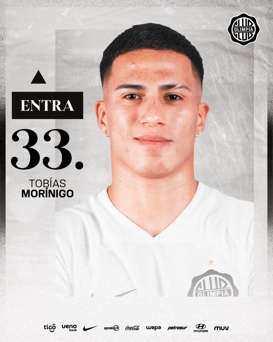 elClubOlimpia's tweet photo. 🔛 Clausura 2024 | #JuegaOlimpia: 

85' | 1-0 | Última variante en el equipo.

⬆️ Tobías Morínigo.
⬇️ Fernando Román.

#OlimpiaTrinidense.  
#SoyDelOlimpia ⚪️⚫️⚪️ https://t.co/zrneBEJr9x