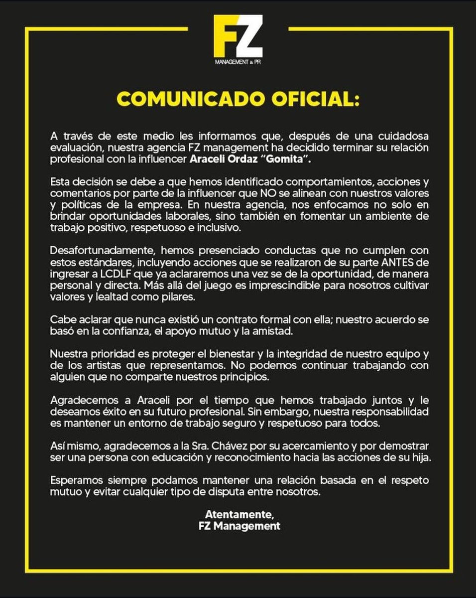 LaMunecaDx's tweet photo. ¿No les parece nada cordial que no se haya hablado con ella de esto directamente y solo se haya sacado un comunicado cuando ella no puede responder nada? 
 tienen otros talentos que si tienen comportamientos ruin, ella solo dijo no ser amiga íntima de Karime! 
 #fzmanagement
@fzmanagement  
@LaCasaFamososMx
@EndemolShineBD 
@VIX 
@GOMITA_OFICIAL  
Soy una fans del proyecto la casa de los famosos mexico! Pero me indigna. 💔 #JusticiaParaGomita 😭 ¿Hasta cuándo la doble moral?