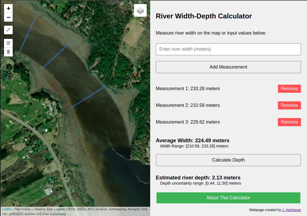 Dabbling in some simple web development. Measure river width and estimate depth at: jayaramhariharan.com/river-width-de…