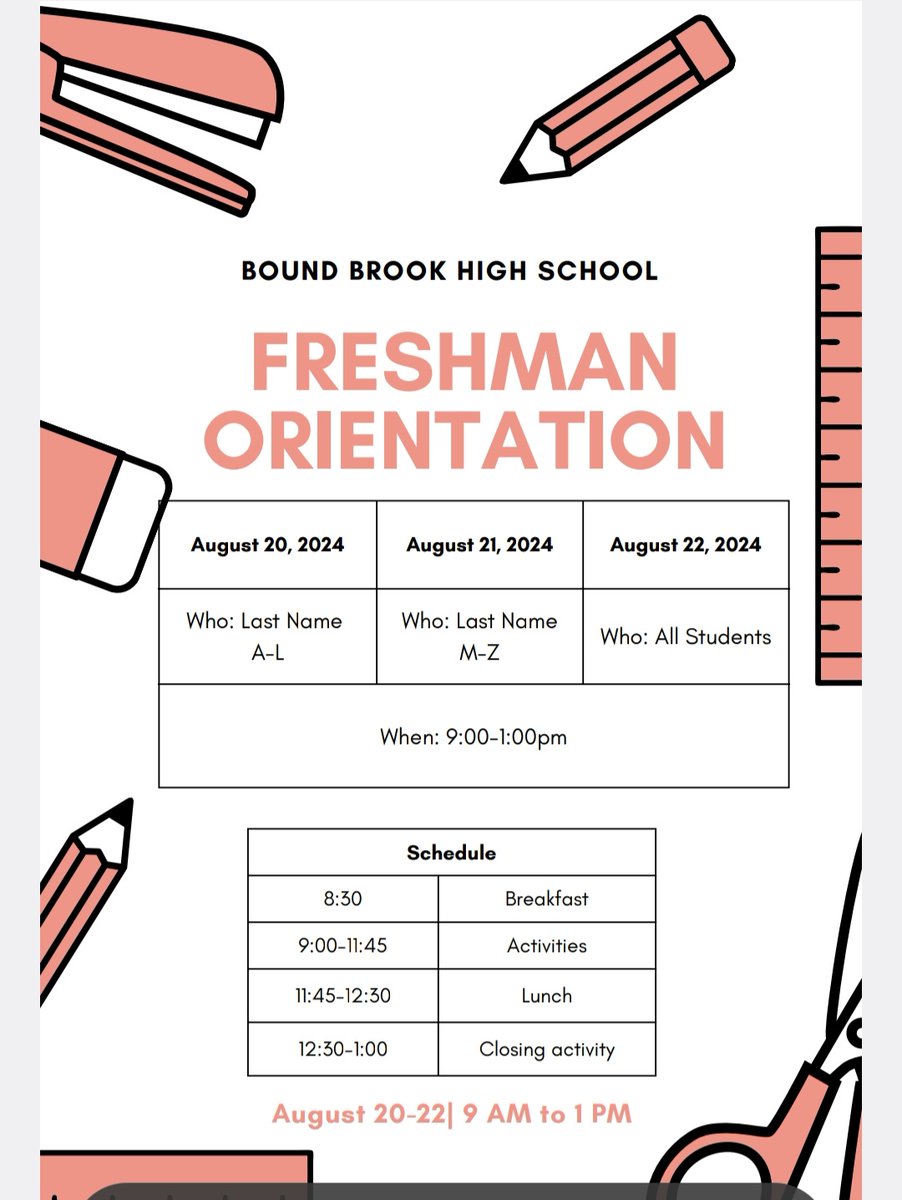 Attention all incoming Freshmen &amp; new students to BBHS: We hope to see you at orientation. Atención a todos los estudiantes entrantes de primer año y nuevos estudiantes de BBHS: Esperamos verlos en la orientación.