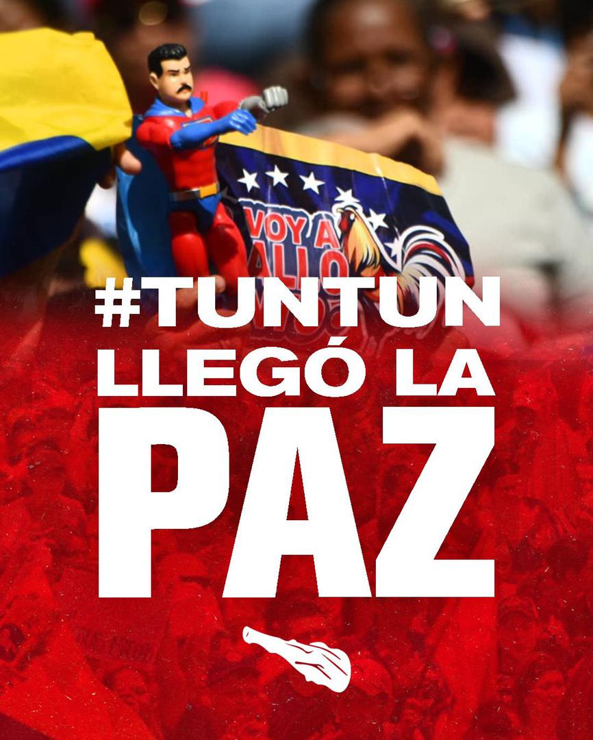 Con nuestro presidente Nicolás Maduro, en Venezuela reina la paz 🕊️ y a los odiadores y #comanditos asesinos les llegamos 🚪#TunTunLlegóLaPaz