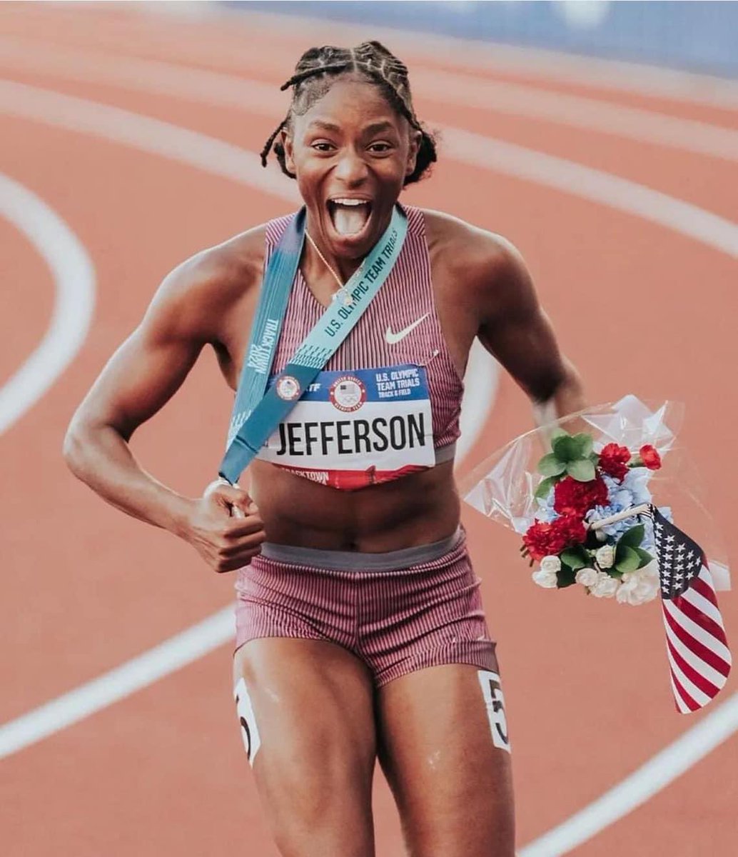 GullahGeechee's tweet photo. YESSSS!  One of the @GullahGeechee Nation’s own just won ANOTHER medal at the Olympics!  Congratulations Sistah Jefferson! https://t.co/hC0EAFjZRz