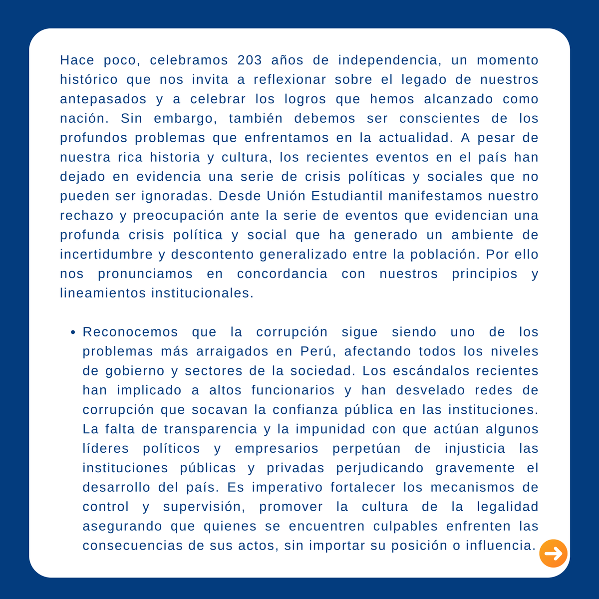 unespucp's tweet photo. PRONUNCIAMIENTO ANTE LA PERMANENTE CRISIS SOCIAL Y POLÍTICA EN EL PERÚ https://t.co/7G4GLVjjBz
