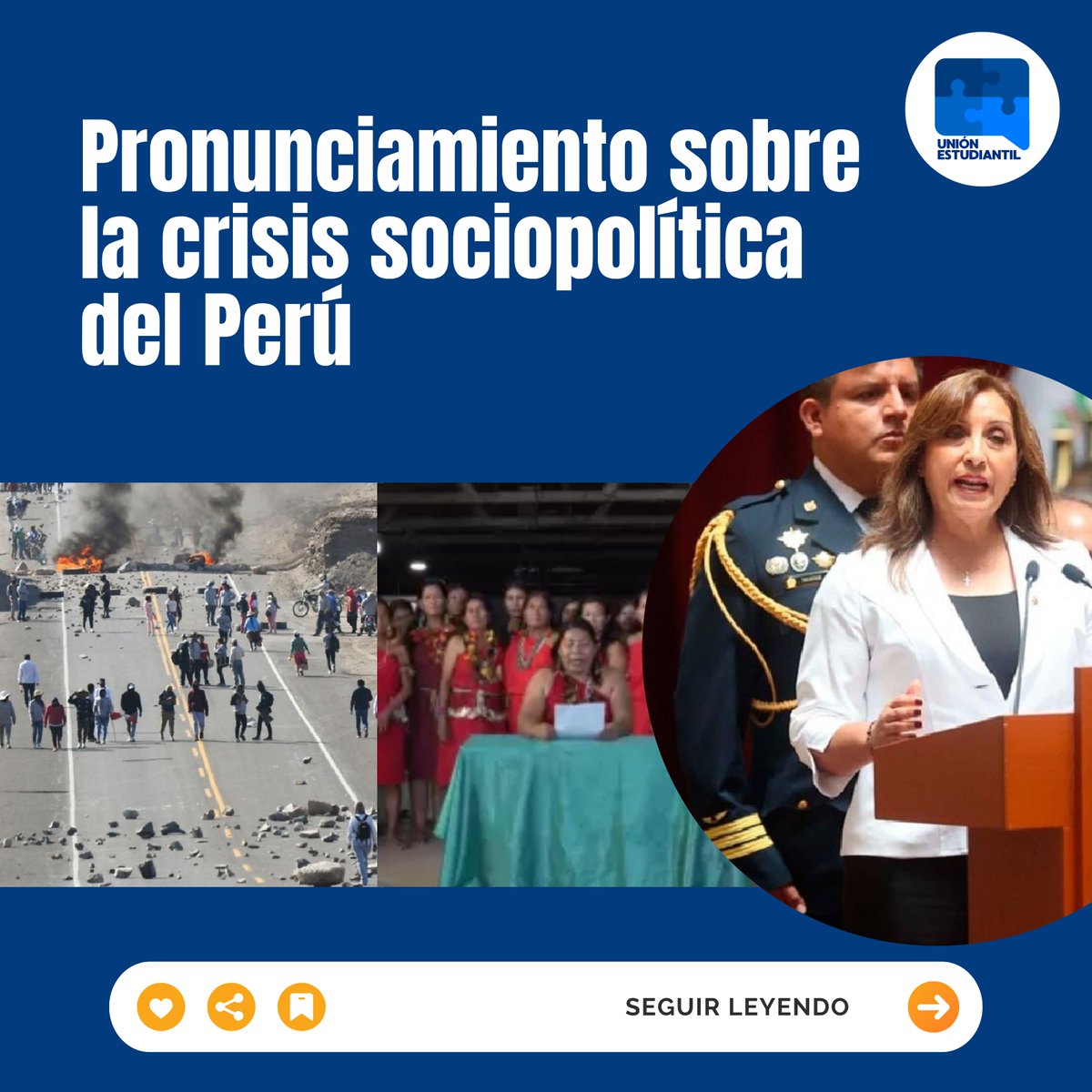 unespucp's tweet photo. PRONUNCIAMIENTO ANTE LA PERMANENTE CRISIS SOCIAL Y POLÍTICA EN EL PERÚ https://t.co/7G4GLVjjBz