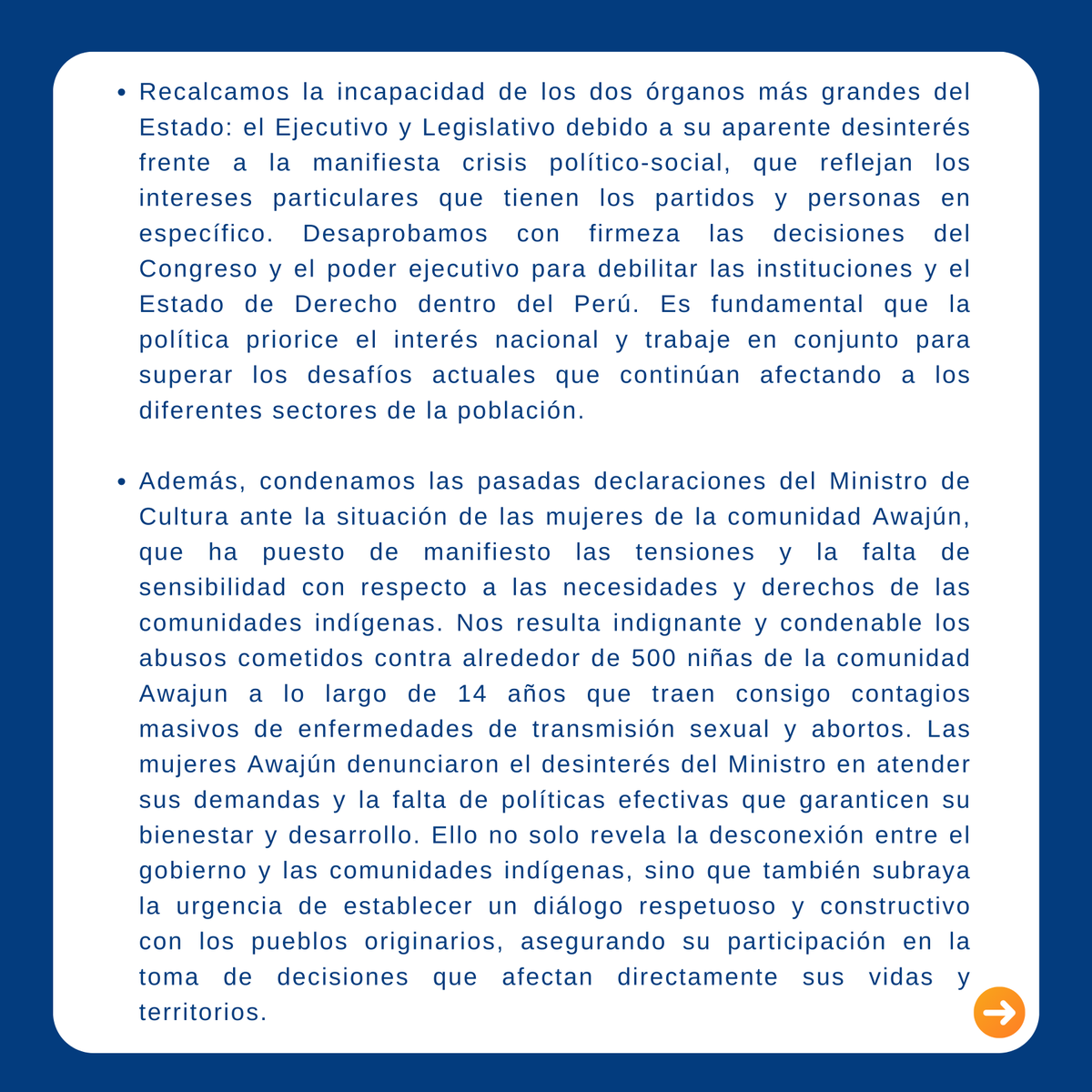 unespucp's tweet photo. PRONUNCIAMIENTO ANTE LA PERMANENTE CRISIS SOCIAL Y POLÍTICA EN EL PERÚ https://t.co/7G4GLVjjBz