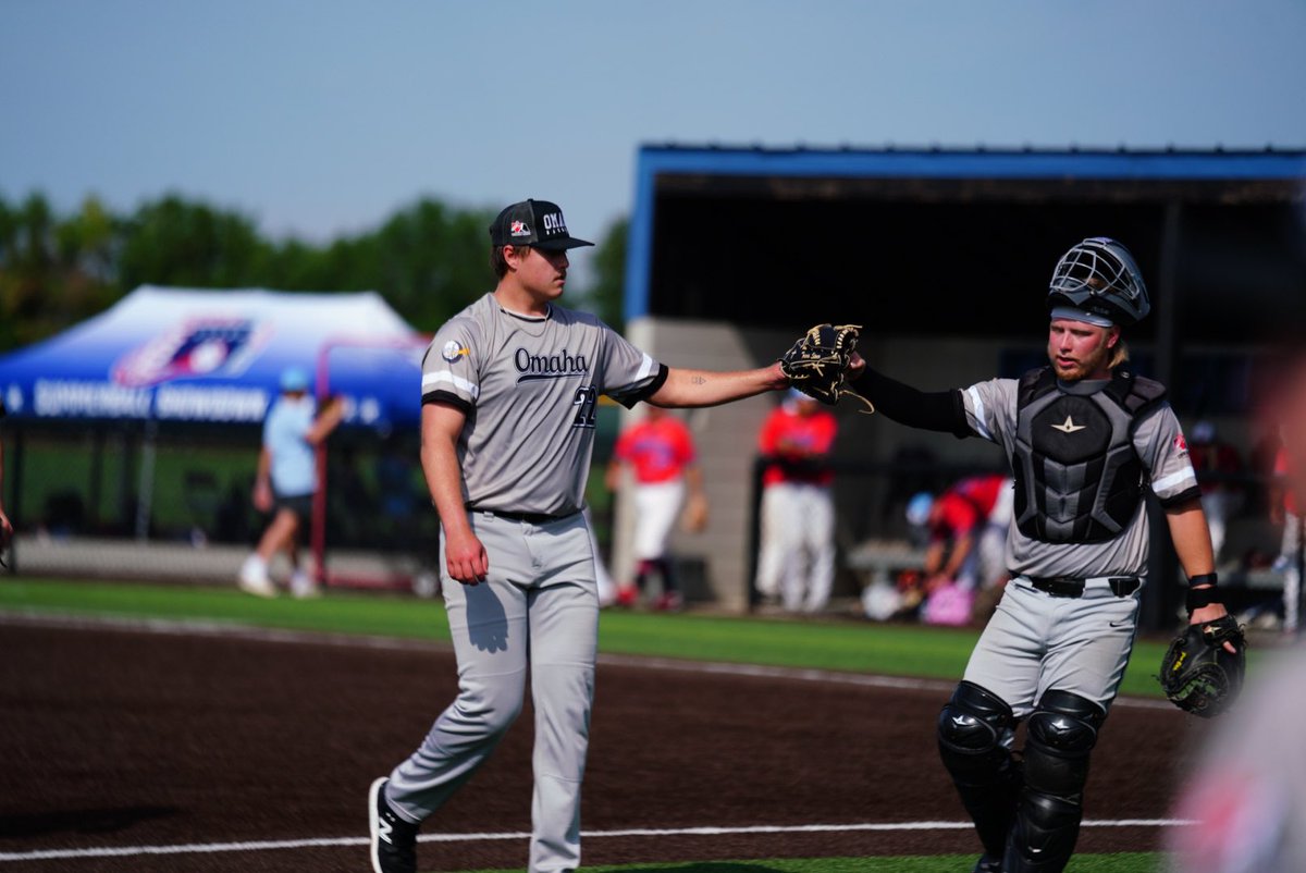CornBeltLeague's tweet photo. CBL with a 3-2 win over the KC Monarchs. Trevor Storer started the game going 6.1 IP giving up just one run. Ayden Spicer led Omaha offensively going 2-3. Spicer, Steele, Benecke, &amp; Martin each had a double in the game. 

Next game is tonight at 10pm

https://t.co/0tAMw88VOF https://t.co/H0AJ2ZUCrp