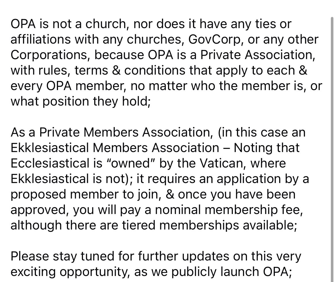 My Place is set to become “Our Place” as they move towards setting up a Private Members Association - of which many are already in existence 

Not sure of the word play around “ekklesiastical”, but would appreciate the knowledge if someone has it