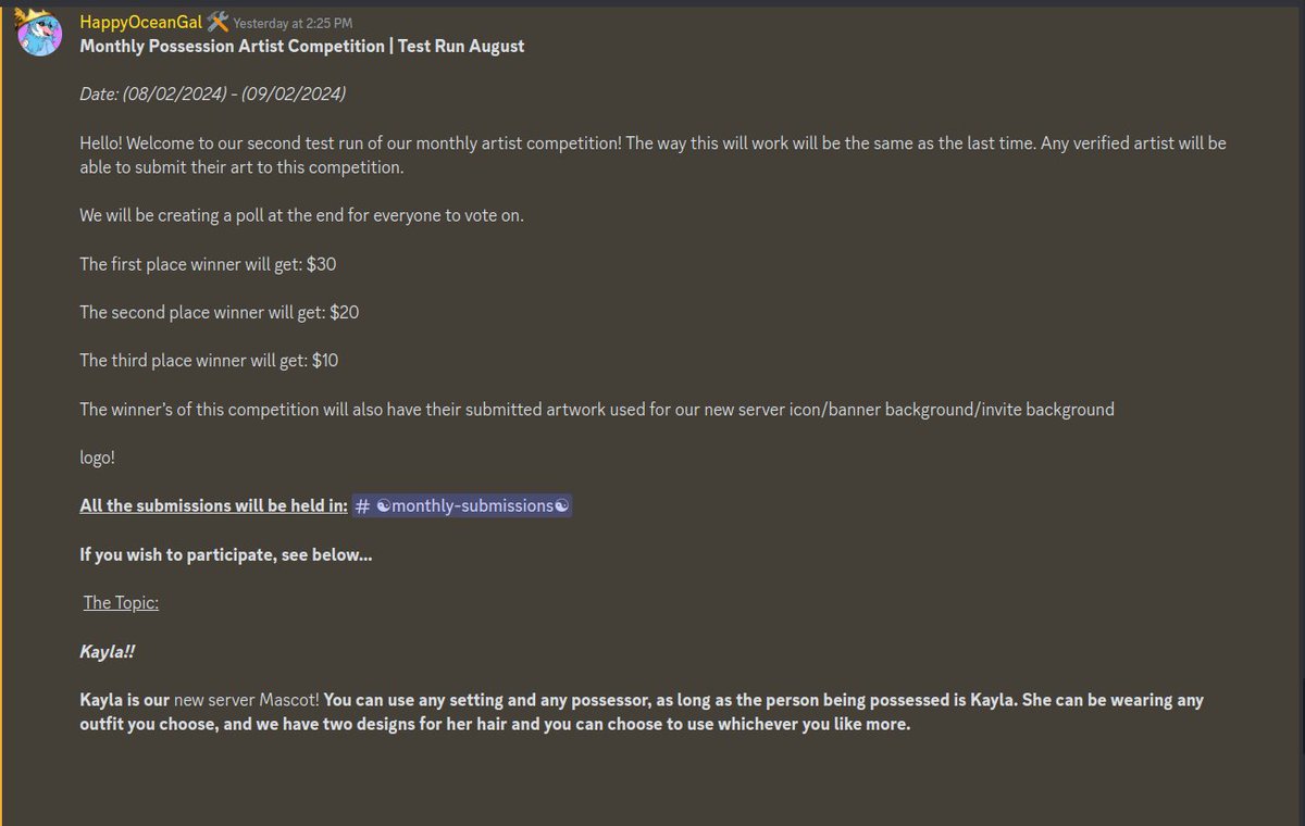 SweetPosses's tweet photo. We are hosting another competition in the Sweet Possessions server!!

If you wish to participate, join and get the Verified Artist role!

Hope to see you there! https://t.co/sab34XKypQ