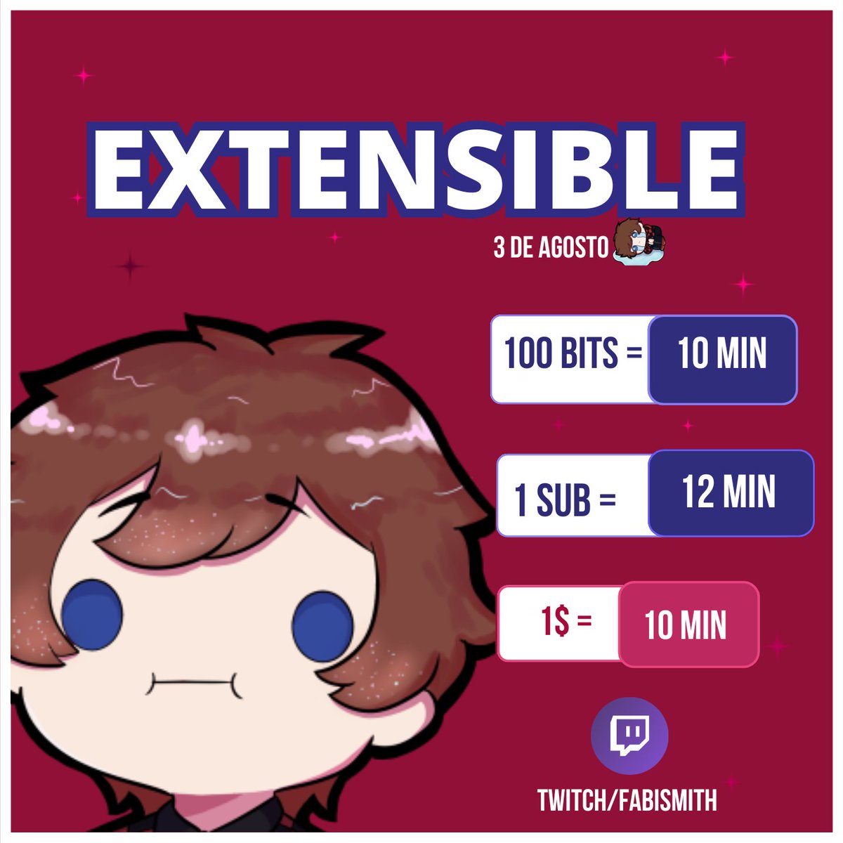 fabi_smith's tweet photo. 🍬HOY EXTENSIBLE 🍬
Hola!! Estoy realizando un Extensible HOY 3 de agosto para poder seguir costeando la medicación de mi perrito, ya que padece de epilepsia. Sería de mucha ayuda si se pasan un rato, Igualmente gracias <3.   
• 9 PM Hora Perú.  
 #VtuberES https://t.co/lieshoDqx3