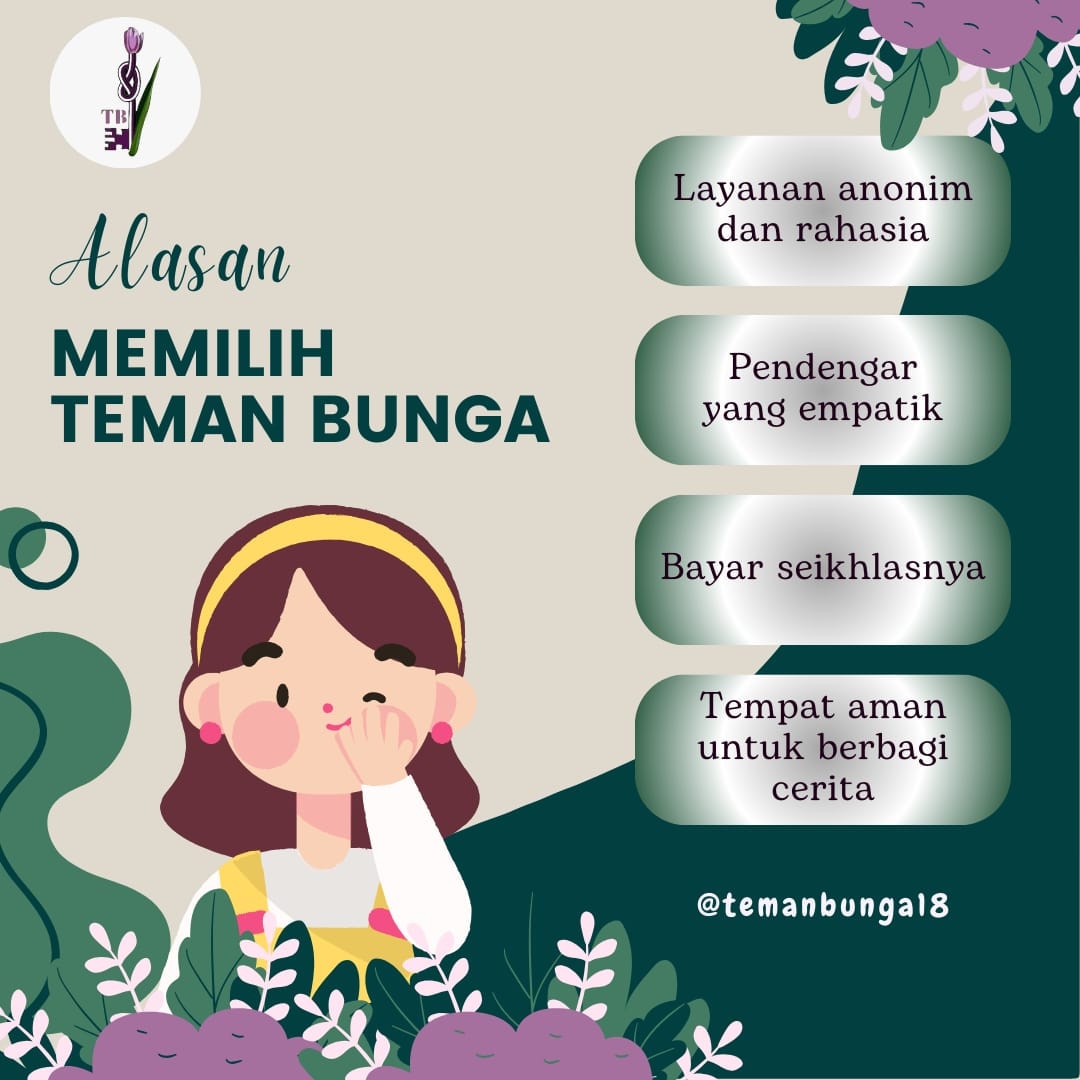 TemanBunga18's tweet photo. Alasan kenapa Teman Bunga menjadi pilihan yang tepat untuk teman curhat kamu ππ₯°
* pakai nama samaran gpp ya
* apapun cerita kamu kita dengerin ya
* bayarnya nanti habis curhat ya, seiklasnya
* tenang, rahasiamu aman sama kita
#temanBunga
#temanSetia
#selflove
#curhathat https://t.co/F3Weflrxye