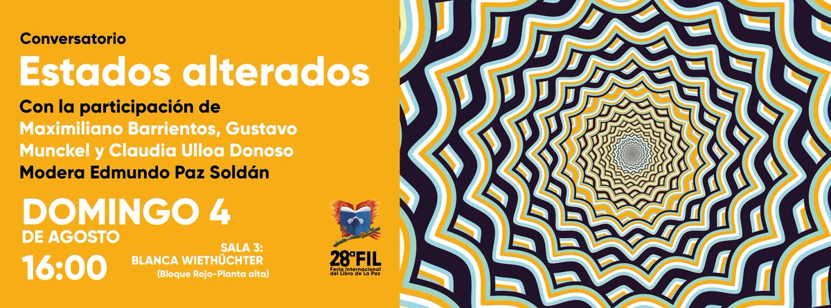 dumdumeditora's tweet photo. La literatura se especializa en la representación de estados alterados; se podría incluso sugerir que, para la literatura, todo estado es alterado: no hay literatura sin alteración.📷DOMINGO 4 DE AGOSTO | 📷16:00
SALA 3: BLANCA WIETHÜCHTER
#dumdumeditora
#FilLaPaz https://t.co/RZTvm88dUV