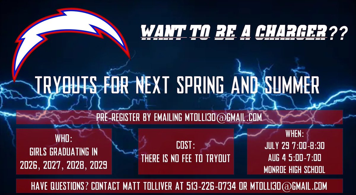 Last chance to tryout is Sunday at 5 pm!  Come join us.