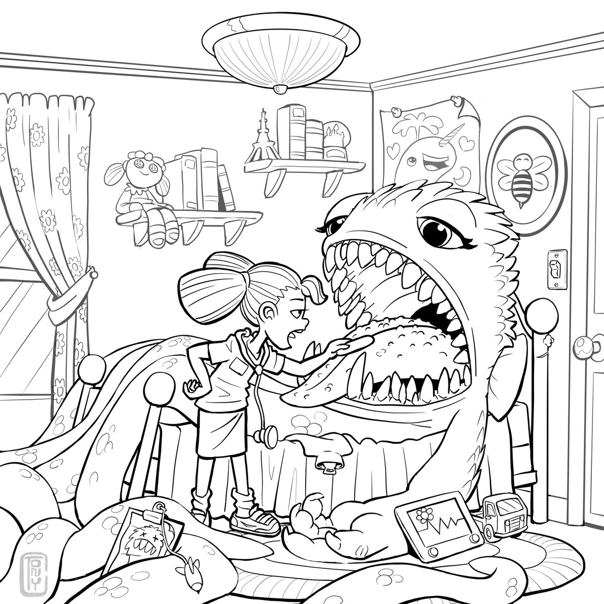 Tonycartoonish's tweet photo. Apparently yesterday was National Coloring Book Day #nationalcoloringbookday #coloringbookday so here are a few coloring pages I have made over the years. #coloringbook #coloringpage #coloringpages #scifiart #fantasyart #originalcharacters https://t.co/x4vrcoznBn