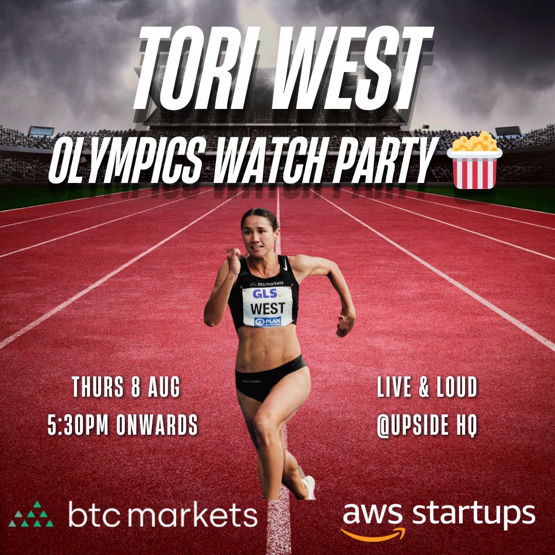 Upside (@0xupside) on Twitter photo Crypto's first Aussie Olympian <a href="/toriwest__/">Tori West</a> is competing later this week in the Heptathlon ๐โโ๏ธ
Come join us at our Tori watch party!
Free event to attend with lots of food and drink thanks to our friends at <a href="/BTCMarkets/">BTC Markets</a> & <a href="/AWSstartups/">AWS Startups</a>
#Olympics
lu.ma/7inokz6v Crypto's first Aussie Olympian <a href="/toriwest__/">Tori West</a> is competing later this week in the Heptathlon ๐โโ๏ธ
Come join us at our Tori watch party!
Free event to attend with lots of food and drink thanks to our friends at <a href="/BTCMarkets/">BTC Markets</a> & <a href="/AWSstartups/">AWS Startups</a>
#Olympics
lu.ma/7inokz6v