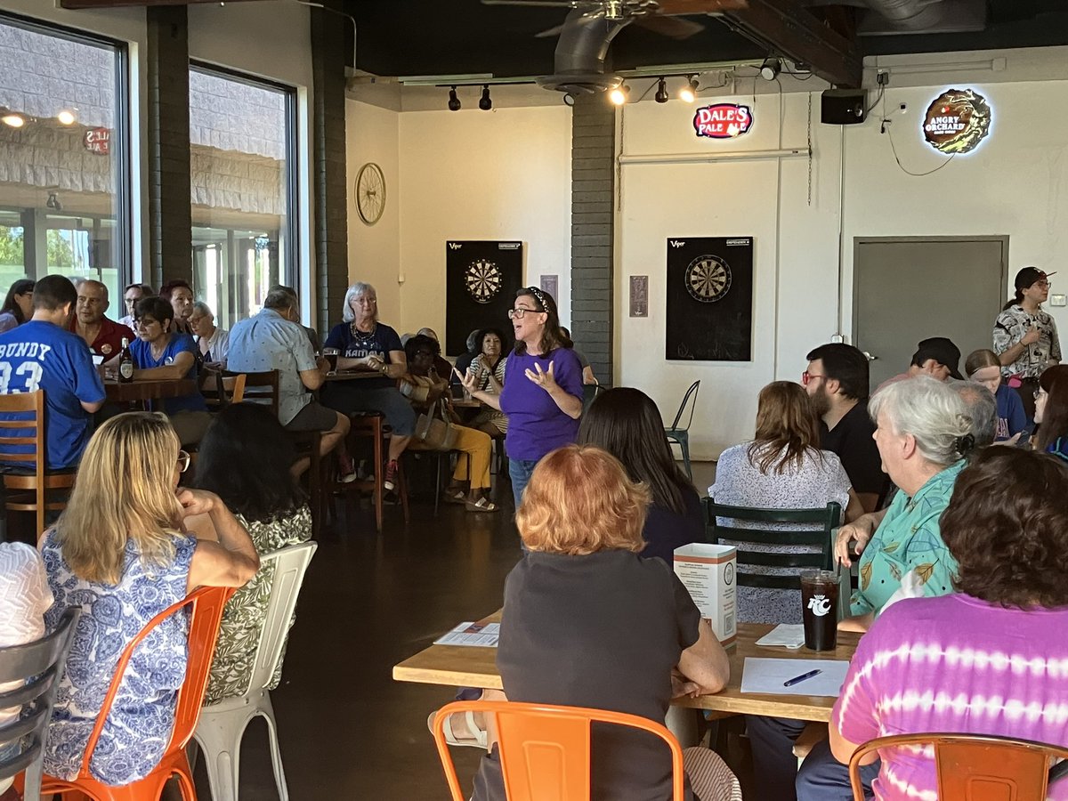 skettyAZ's tweet photo. Another outstanding Trivia night at @SpokesTempe today with the AZ Dems! 

Big thanks to LD12’s Rep Stacey Travers for joining us and speaking with our supporters about the importance of keeping this momentum going for the last 93 days of the election! https://t.co/sNLPkoaovg