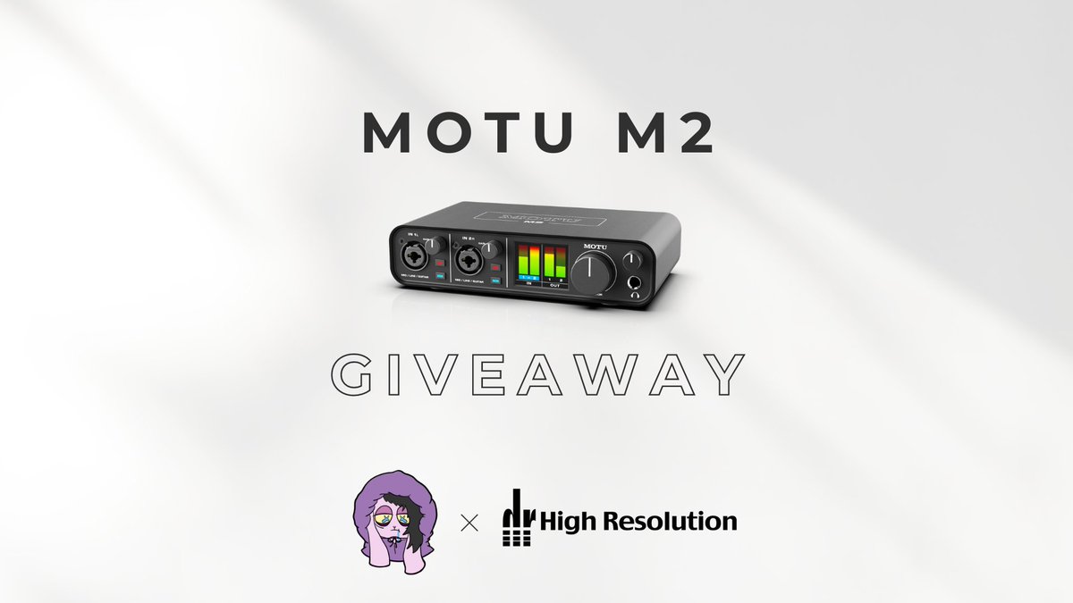 #GIVEAWAY 
MOTU M2 オーディオインターフェース
抽選で1名様にプレゼントします

応募方法
1. <a href="/HighReso/">株式会社ハイ・リゾリューション High Resolution co.,ltd.</a> &amp; <a href="/mionigg/">ミオニ</a> をフォロー
2. 本投稿をリポスト&amp;いいね