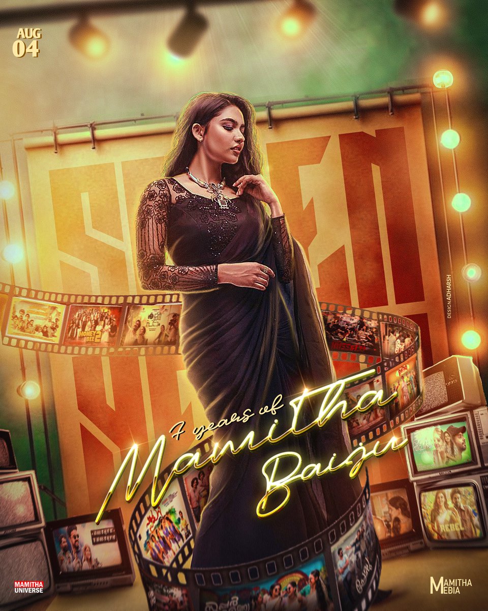 mamithauniverse's tweet photo. Wishing our beloved Mamitha  a huge congratulations on completing 7 years incredible years in the Film industry!May your journey continue to be filled with success, happiness, and cinematic excellence. Cheers to many more!

#7YearsofMamithaBaiju #ForeverInOurHearts #MamithaBaiju https://t.co/8JYaQ2nAeU