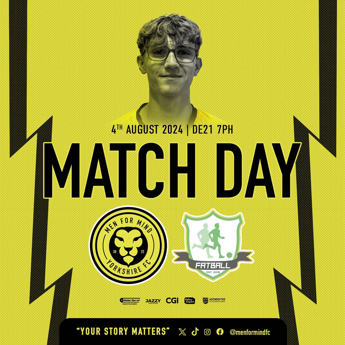 Men For Mind FC (@menformindfc) on Twitter photo Today MFM Yorkshire are back in action as we travel to <a href="/AFCBorrowashVic/">AFC Borrowash Victoria</a>’s Anderson Electrical Arena to face <a href="/OneFatball/">Fatball Derby & Long Eaton</a> in our United Charity Tournament semi-final 💛🦁
#YourStoryMatters Today MFM Yorkshire are back in action as we travel to <a href="/AFCBorrowashVic/">AFC Borrowash Victoria</a>’s Anderson Electrical Arena to face <a href="/OneFatball/">Fatball Derby & Long Eaton</a> in our United Charity Tournament semi-final 💛🦁
#YourStoryMatters