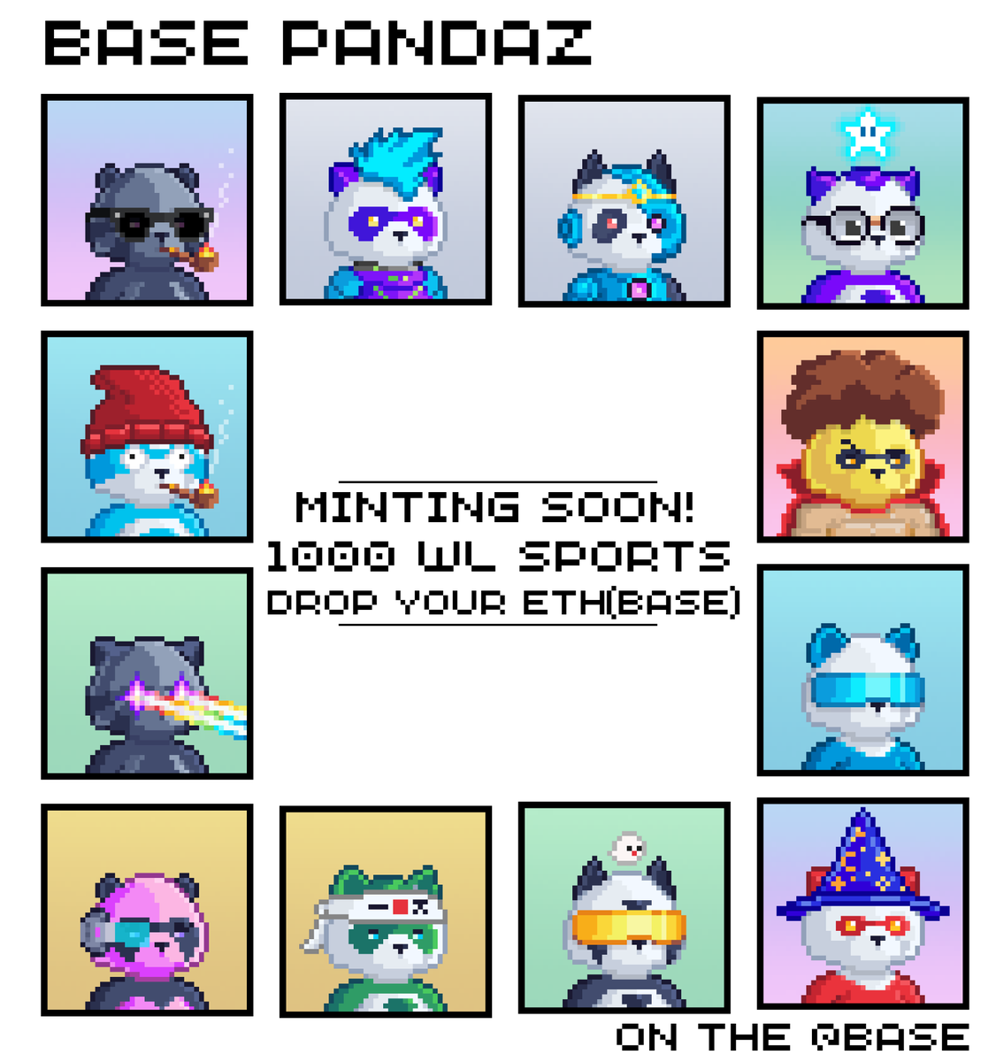 Introducing Based Pandaz 🐼 GM!!!

🔥Minting soon! <a href="/heymintxyz/">HeyMint.xyz</a>

🐼8,888 collectible BasedPandaz on @Base 

📣Drop your eth(base) wallet address to join 222 Freemint &amp; 1000 Whitelist Spots. #BASE $BASE $ETH ⤵️