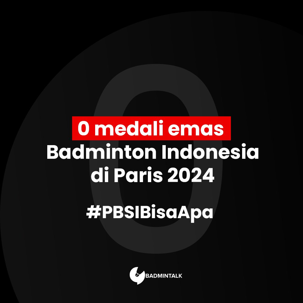 0 Medali emas Badminton Indonesia di Paris 2024

Dengan demikian tradisi emas Indonesia di Olimpiade kembali terputus

#PBSIBisaApa