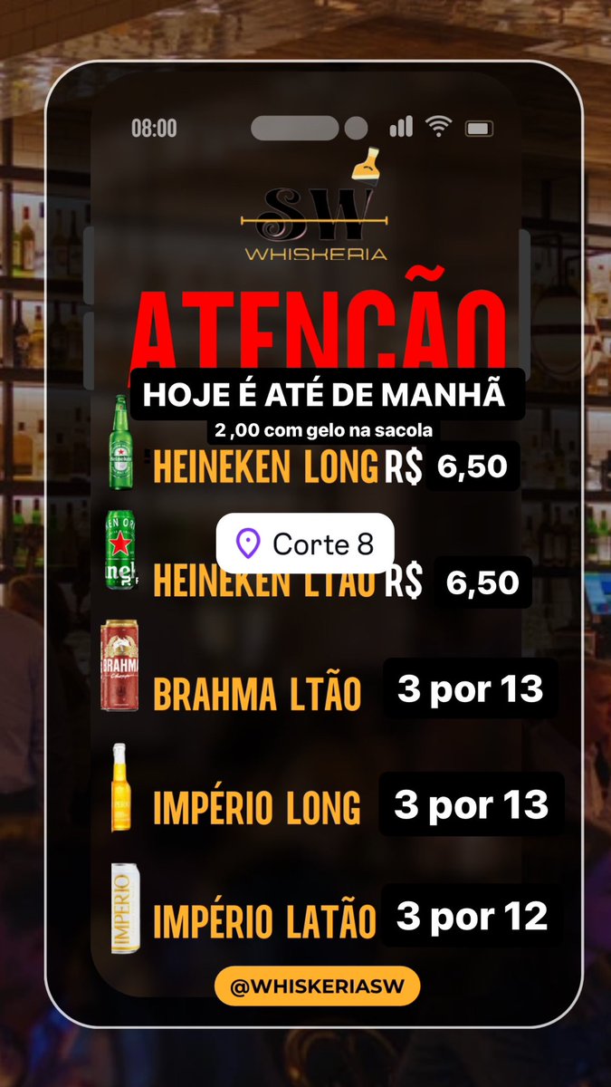 Hoje é até de manhã
Chuva de preçoooo na cerveja